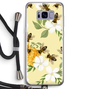 CaseCompany No flowers without bees: Samsung Galaxy S8 Transparant Hoesje met koord