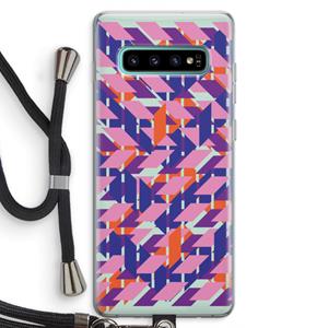 CaseCompany Skew Blush 3: Samsung Galaxy S10 Plus Transparant Hoesje met koord