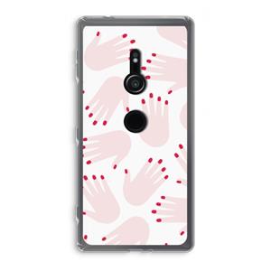 CaseCompany Hands pink: Sony Xperia XZ2 Transparant Hoesje