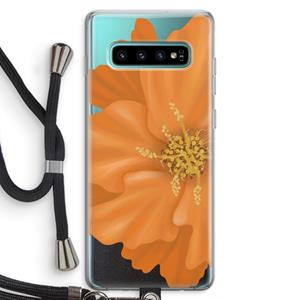 CaseCompany Orange Ellila flower: Samsung Galaxy S10 Plus Transparant Hoesje met koord