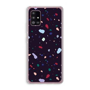 CaseCompany Dark Rounded Terrazzo: Samsung Galaxy A51 5G Transparant Hoesje