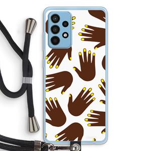 CaseCompany Hands dark: Samsung Galaxy A52 Transparant Hoesje met koord