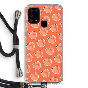 CaseCompany Just peachy: Samsung Galaxy M31 Transparant Hoesje met koord