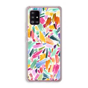 CaseCompany Watercolor Brushstrokes: Samsung Galaxy A51 5G Transparant Hoesje