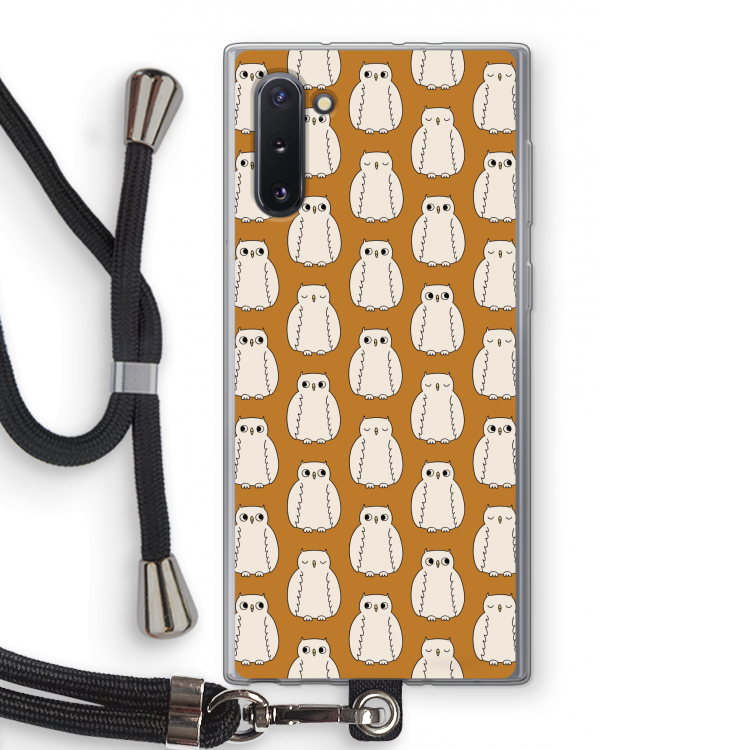 CaseCompany Uilen: Samsung Galaxy Note 10 Transparant Hoesje met koord