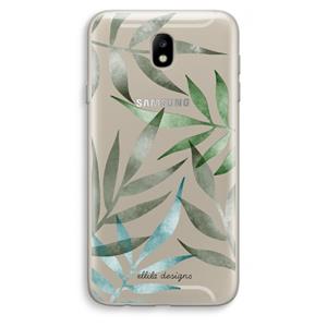 CaseCompany Tropical watercolor leaves: Samsung Galaxy J7 (2017) Transparant Hoesje