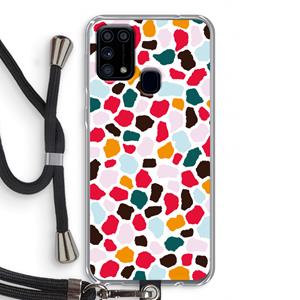 CaseCompany Colored Giraffe: Samsung Galaxy M31 Transparant Hoesje met koord