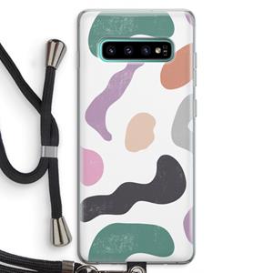 CaseCompany Memphis Shapes: Samsung Galaxy S10 Plus Transparant Hoesje met koord