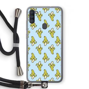 CaseCompany Bananas: Samsung Galaxy A11 Transparant Hoesje met koord