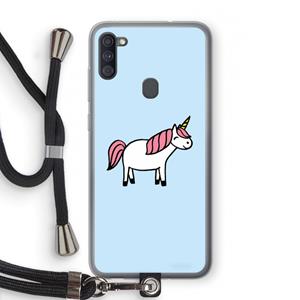 CaseCompany Eenhoorn: Samsung Galaxy A11 Transparant Hoesje met koord