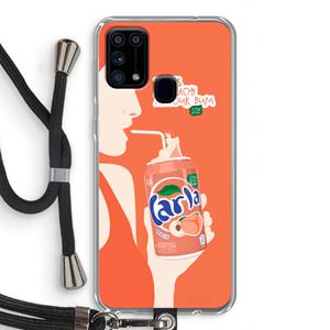 CaseCompany Peach please!: Samsung Galaxy M31 Transparant Hoesje met koord