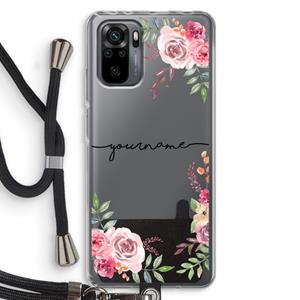 CaseCompany Rozen: Xiaomi Redmi Note 10 Pro Transparant Hoesje met koord