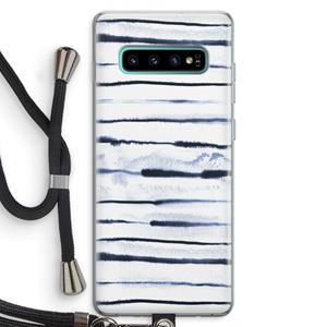 CaseCompany Ink Stripes: Samsung Galaxy S10 Plus Transparant Hoesje met koord