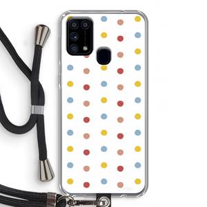 CaseCompany Bollen: Samsung Galaxy M31 Transparant Hoesje met koord