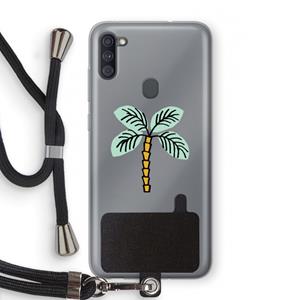 CaseCompany Palmboom: Samsung Galaxy A11 Transparant Hoesje met koord