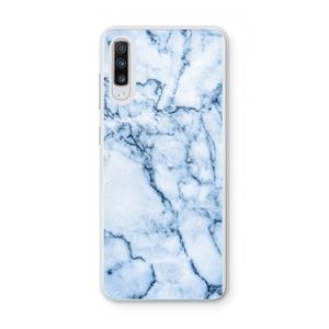 CaseCompany Blauw marmer: Samsung Galaxy A70 Transparant Hoesje