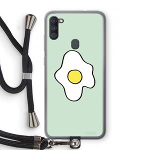CaseCompany Spiegelei: Samsung Galaxy A11 Transparant Hoesje met koord
