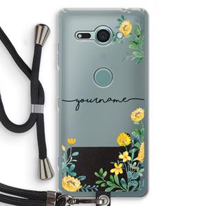 CaseCompany Gele bloemen: Sony Xperia XZ2 Compact Transparant Hoesje met koord