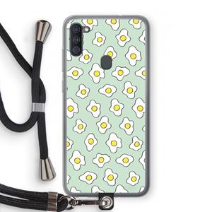CaseCompany Spiegeleitjes: Samsung Galaxy A11 Transparant Hoesje met koord