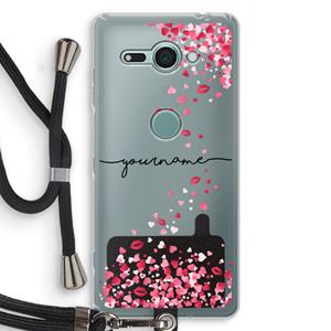 CaseCompany Hartjes en kusjes: Sony Xperia XZ2 Compact Transparant Hoesje met koord