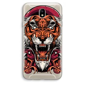CaseCompany Tiger and Rattlesnakes: Samsung Galaxy J7 (2017) Transparant Hoesje