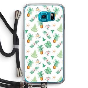 CaseCompany Ananas bladeren: Samsung Galaxy S6 Transparant Hoesje met koord