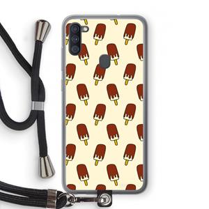 CaseCompany Yummy: Samsung Galaxy A11 Transparant Hoesje met koord