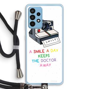 CaseCompany Smile: Samsung Galaxy A52 Transparant Hoesje met koord