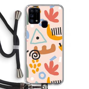 CaseCompany Abstract: Samsung Galaxy M31 Transparant Hoesje met koord
