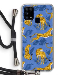 CaseCompany Luipaard: Samsung Galaxy M31 Transparant Hoesje met koord
