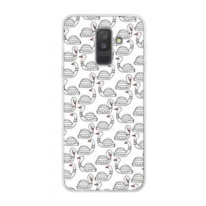 CaseCompany Zwanen: Samsung Galaxy A6 Plus (2018) Transparant Hoesje
