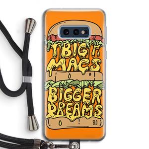 CaseCompany Big Macs Bigger Dreams: Samsung Galaxy S10e Transparant Hoesje met koord