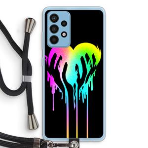 CaseCompany Hold My Heart: Samsung Galaxy A52 Transparant Hoesje met koord