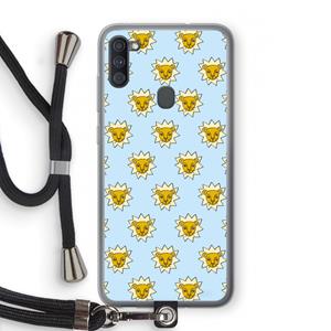 CaseCompany Leeuwenkoppen: Samsung Galaxy A11 Transparant Hoesje met koord