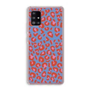 CaseCompany Leopard blue: Samsung Galaxy A51 5G Transparant Hoesje