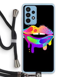 CaseCompany Lip Palette: Samsung Galaxy A52 Transparant Hoesje met koord