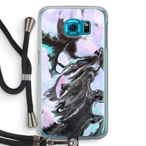 CaseCompany Pastel zwart: Samsung Galaxy S6 Transparant Hoesje met koord
