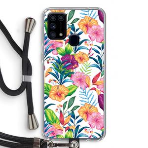 CaseCompany Tropisch 2: Samsung Galaxy M31 Transparant Hoesje met koord