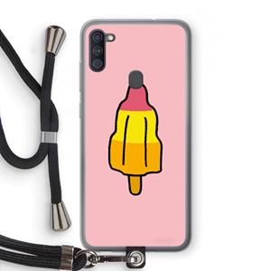 CaseCompany Raketijsje: Samsung Galaxy A11 Transparant Hoesje met koord