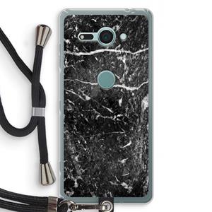 CaseCompany Zwart marmer: Sony Xperia XZ2 Compact Transparant Hoesje met koord