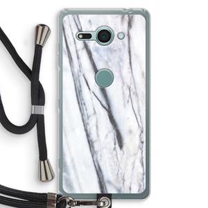 CaseCompany Gestreepte marmer: Sony Xperia XZ2 Compact Transparant Hoesje met koord