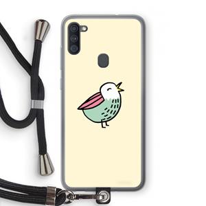 CaseCompany Birdy: Samsung Galaxy A11 Transparant Hoesje met koord