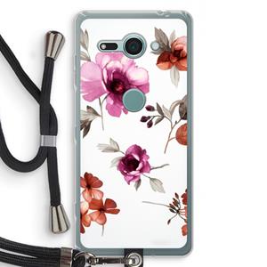 CaseCompany Geschilderde bloemen: Sony Xperia XZ2 Compact Transparant Hoesje met koord