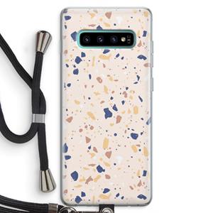 CaseCompany Terrazzo N°23: Samsung Galaxy S10 Plus Transparant Hoesje met koord
