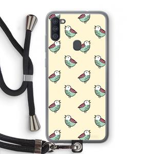 CaseCompany Vogeltjes: Samsung Galaxy A11 Transparant Hoesje met koord