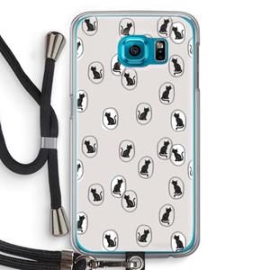 CaseCompany Miauw: Samsung Galaxy S6 Transparant Hoesje met koord