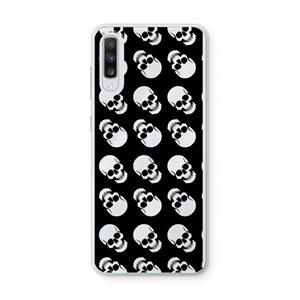 CaseCompany Musketon Skulls: Samsung Galaxy A70 Transparant Hoesje