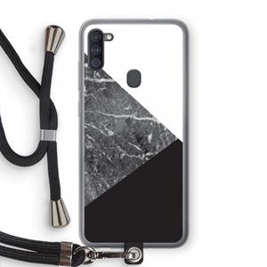 CaseCompany Combinatie marmer: Samsung Galaxy A11 Transparant Hoesje met koord