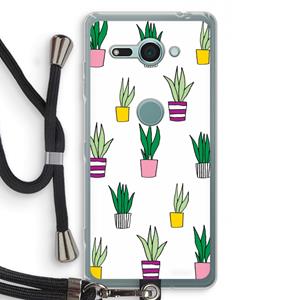 CaseCompany Sanseveria: Sony Xperia XZ2 Compact Transparant Hoesje met koord
