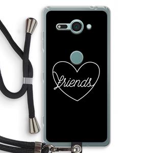 CaseCompany Friends heart black: Sony Xperia XZ2 Compact Transparant Hoesje met koord